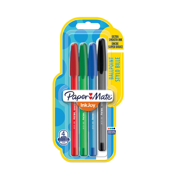 PaperMate Inkjoy 100 Pens Medium Assorted Pack of 4 1956718 GL56718