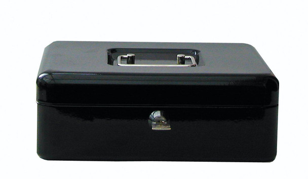 Valuex Metal Cash Box 300Mm 12 " Key Lock Black CBBK12