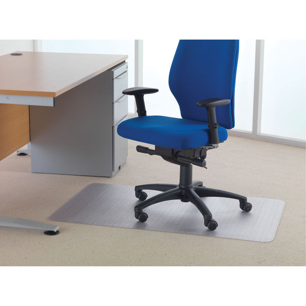 Cleartex Chair Mat Carpet 1200x750mm Clear FL74288 FL74288