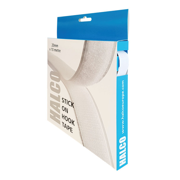 Halco Stick On Hook Roll 20mm x 10m Hook roll with permanent adhesive back HA76988