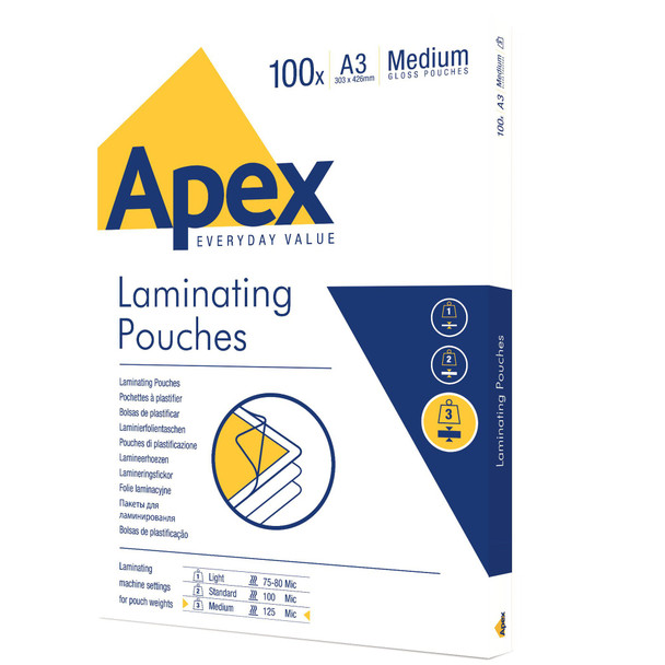 Valuex Laminating Pouch A3 2X125 Micron Gloss Pack 100 6003401 6003401