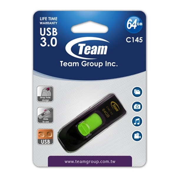 Team C145 64Gb Usb 3.0 Flash Drive Green TC145364GG01