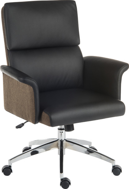 Elegance Gull Wing Medium Back Leather Look Executive Office Chair Black - 6951B 6951BLK