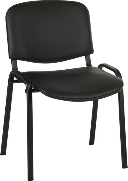Conference Pu Stackable Chair Black - 1500PU-BLK - 1500PU-BLK
