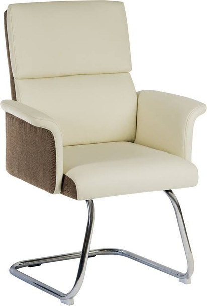 Elegance Gull Wing Medium Back Cantilever Leather Look Visitor Chair Cream - 695 6959CRE