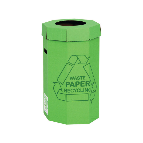 Acorn Cardboard Recycling Bin 60 Litre Green Pack of 5 402565 NW33005