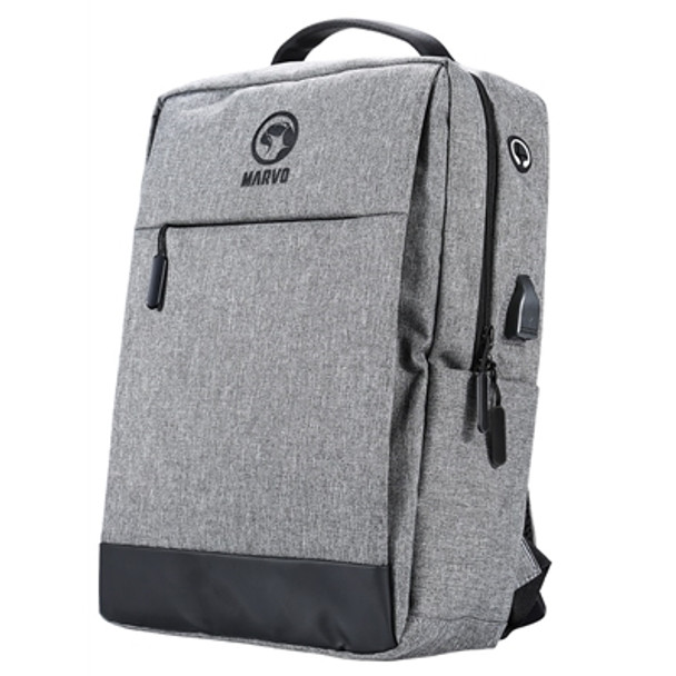 Marvo Grey Laptop Backpack With External Usb Port BA-03GY