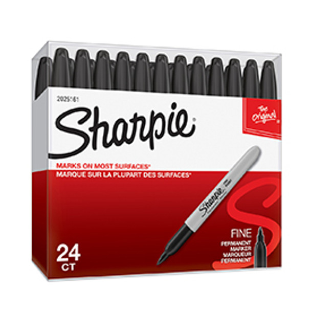 Sharpie 2025161 Fine Black Permanent Pens Box of 24 2025161