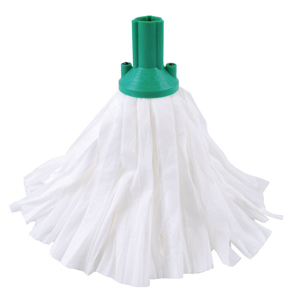Exel Big White Mop Head Green Pack of 10 102199GN CNT02136