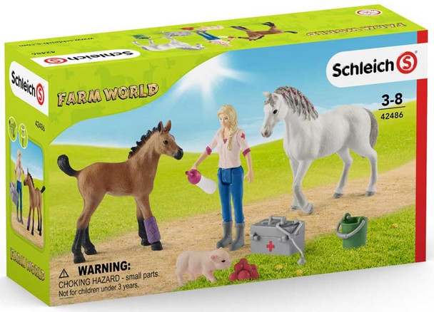 Schleich Farm World Vet Visiting Mare and Foal Toy Figure 42486