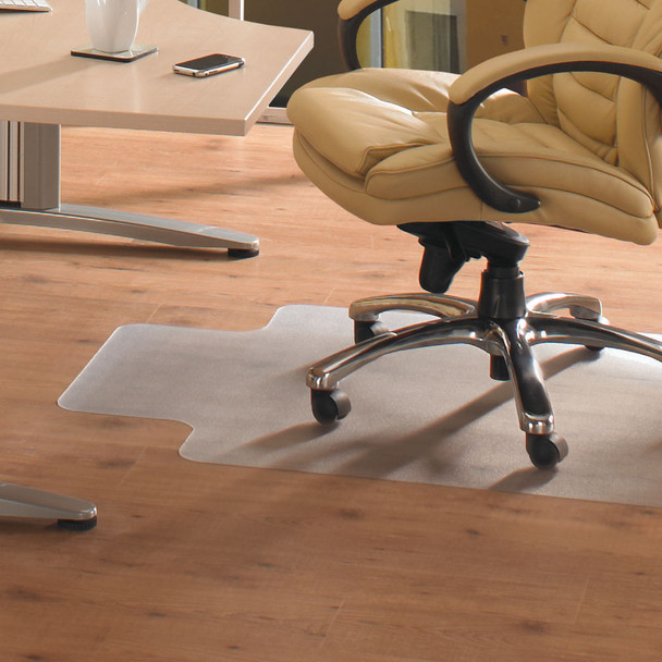 Cleartex PVC Chair Mat Hard Floor Lipped 920x1210mm Clear 1299225LV FL74157