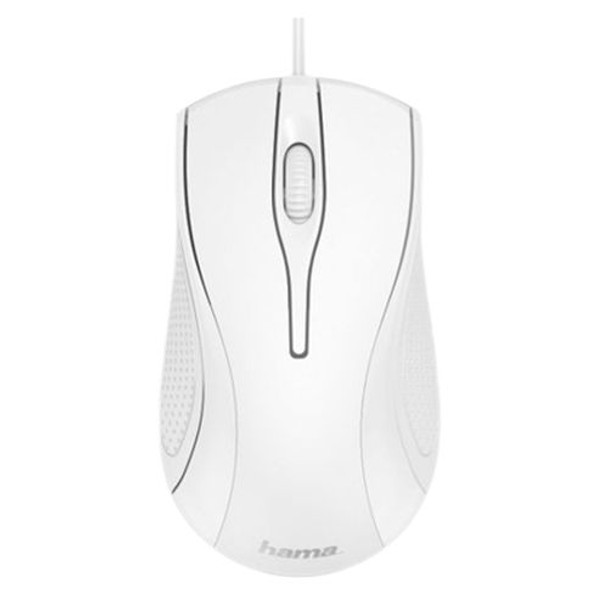 Hama Mc-200 Wired Optical Mouse 1000 Dpi Usb 3 Buttons White 182603