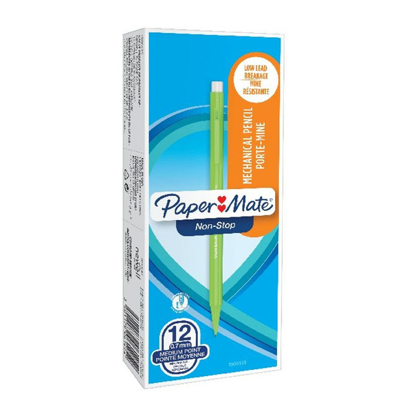 PaperMate Non-Stop Automatic Pencils 0.7 HB Neon Pack of 12 1906125 GL01445