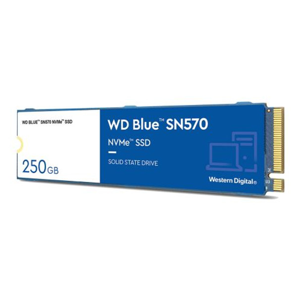 Wd 250Gb Blue Sn570 M.2 Nvme Ssd M.2 2280 Pcie3 Tlc Nand R/W 3300/1200 Mb/S 190K WDS250G3B0C