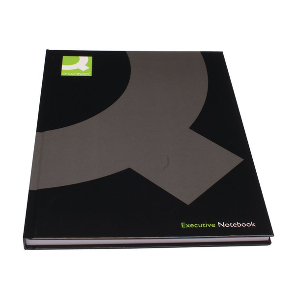 Q-Connect Hardback Casebound Notebook A4 Black Pack of 3 KF03725 KF03725