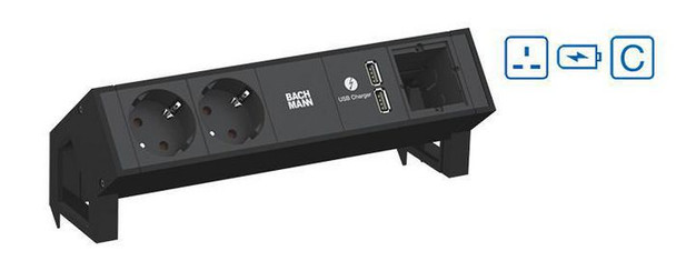 Bachmann 902.611 DESK2 2x 1xUSB Charger 1xCM 902.611