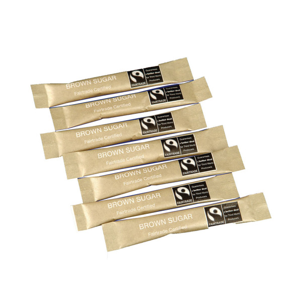 1000 x Fairtrade Brown Sugar Sticks Suitable for tea and coffee SJ957 SNG10886