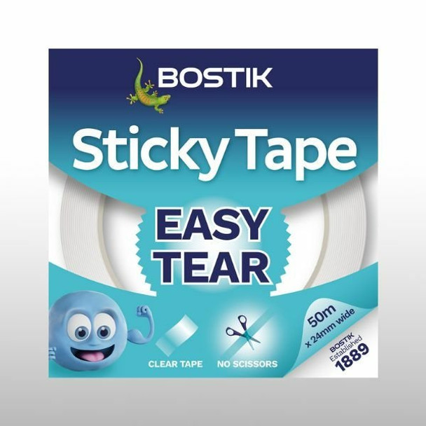 Bostik Sticky Tape Easy Tear Clear 24Mm X 50M Pack 12 - 30614974 30614974