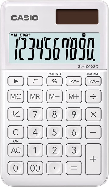 Casio White Pocket Calculator SL-1000SC-WE-WK-UP SL-1000SC-WE-WK-UP