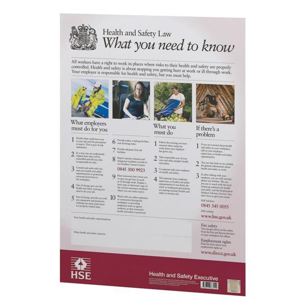 Health Safety & Environment Health & Safety Law Poster  A3 - S3016 S3016