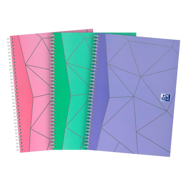 Oxford Twinwire Pastel Notebook 200 Pages A4 Assorted Pack 3 400155748 400155748