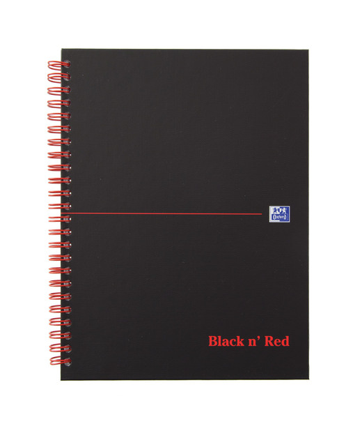 Black N Red A5 Plus Wirebound Hard Cover Notebook Ruled 140 Pages Matt Black/Red 100080192