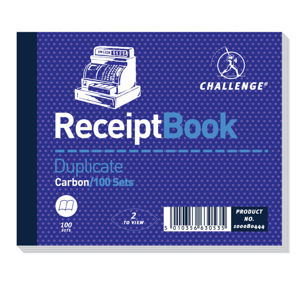 Challenge 105X130mm Duplicate Receipt Book Carbon Taped Cloth Binding 100 Sets P 100080444