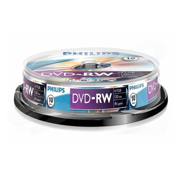 Philips Dvd-Rw 4X 10Pk Spindle PHOV-RW47104SP