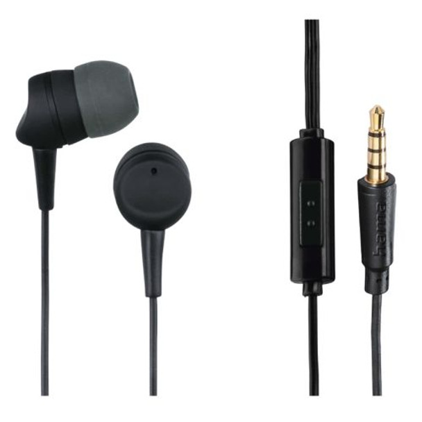 Hama Kooky In-Ear Earset 3.5Mm Jack Inline Microphone Answer Button Cable Kink P 184139