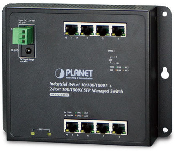 Planet WGS-4215-8T2S IP30. IPv6/IPv4. 8-P 1000TP WGS-4215-8T2S