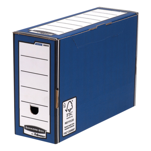 Bankers Box Premium Transfer File 127 mm Blue Pack of 10 5902