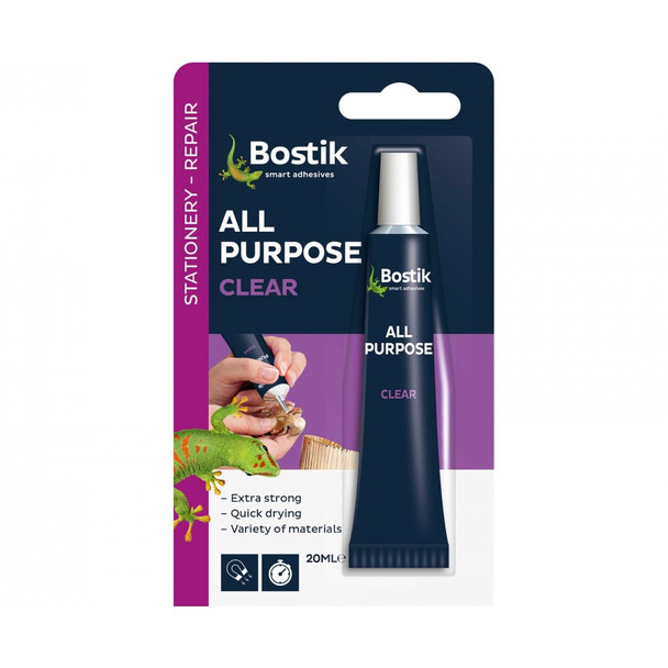 Bostik All Purpose Adhesive 20Ml Clear Pack 6 30813296