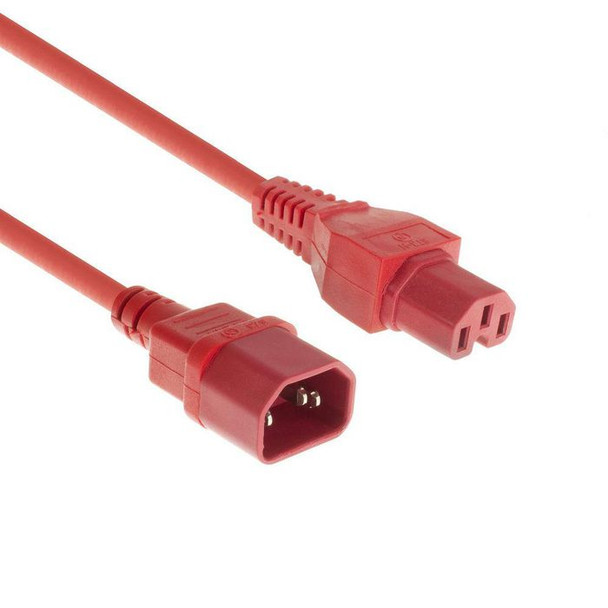 MicroConnect PE1415R18 Red power cable C14F to C15M. PE1415R18