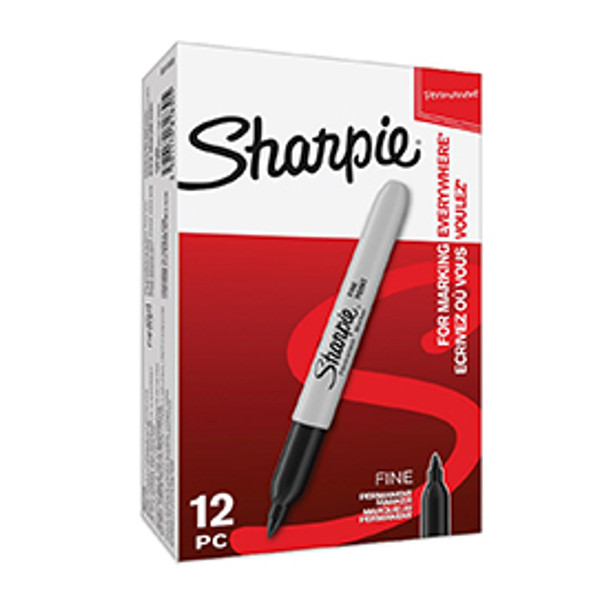 Sharpie 1985857 Fine Black Permanent Pen Pack of 12 1985857