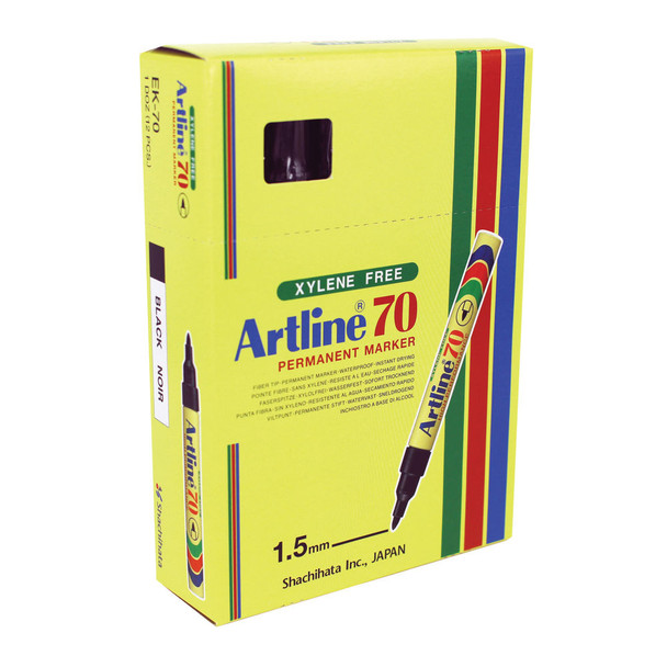 Artline 70 Bullet Tip Permanent Marker Black Pack of 12 A701 AR80151