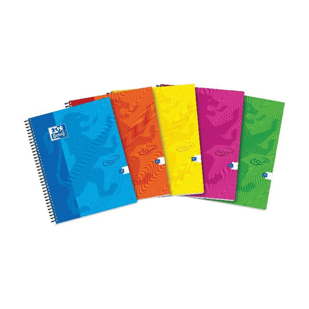 Oxford Touch Wirebound Hardback Notebook A4 Assorted Pack of 5 400109986 JD32909