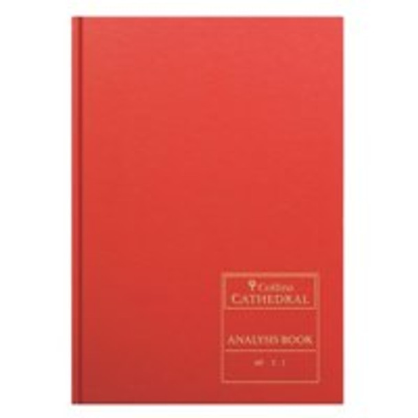 Collins Cathedral Analysis Book Casebound A4 12 Cash Column 96 Pages Red 69/12.1 811383