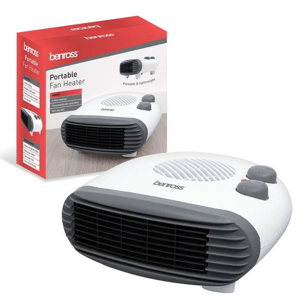 Benross Horizontal Lightweight Fan Heater 2Kw With 3 Heat Settings - 0110006 0110006