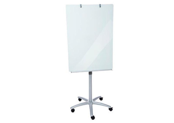 Dahle Glass Mobile Flipchart Easel Magnetic 700X1000mm Grey D01215732 D01215732