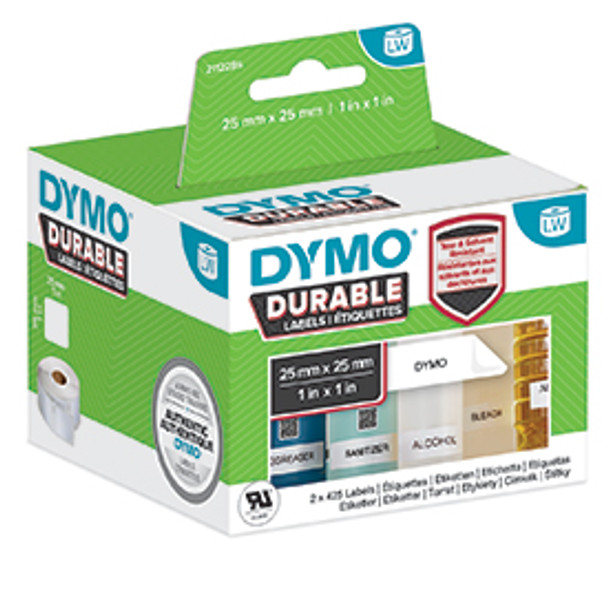 Dymo 2112286 LW Durable square multi-purpose 25mm x 25mm Black on White 2112286