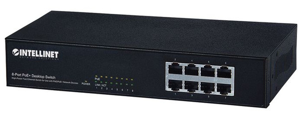 Intellinet 560764 8-Port Fast Ethernet PoE+ 560764