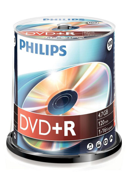 Philips DR4S6B00F/00 100 x DVD+R. 4.7GB/120min. 16x DR4S6B00F/00