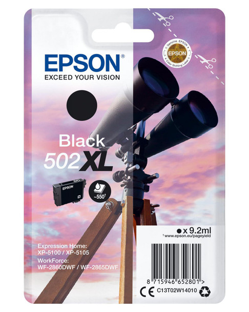 Epson C13T02W14010 Singlepack Black 502XL Ink C13T02W14010
