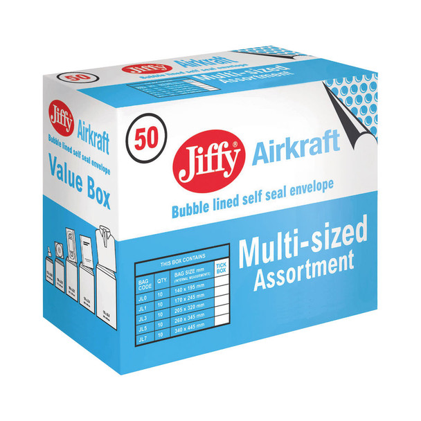 Jiffy AirKraft Bag Assorted Sizes Gold Pack of 50 JL-SEL-A MA19083