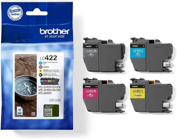 Brother LC422 Ink Cartridge Value Pack B-C-M-Y LC422VAL