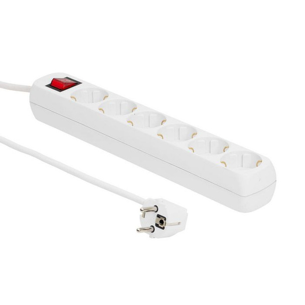 MicroConnect MC-GRU00615WS 6-way Scho Power Strip MC-GRU00615WS