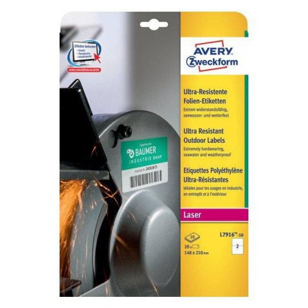 Avery L7916-10 Self-Adhesive Label Rectangle L7916-10