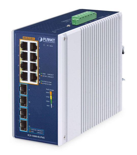 Planet IGS-1000-8UP4X IP30 Industrial 8-Port IGS-1000-8UP4X