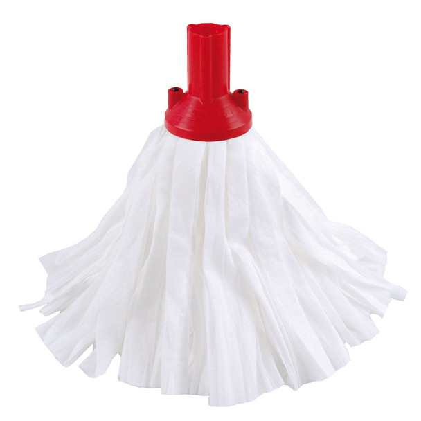 10 x Exel Big White Mop Head Red Can absorb 3 times its own weight 102199RD CNT02137