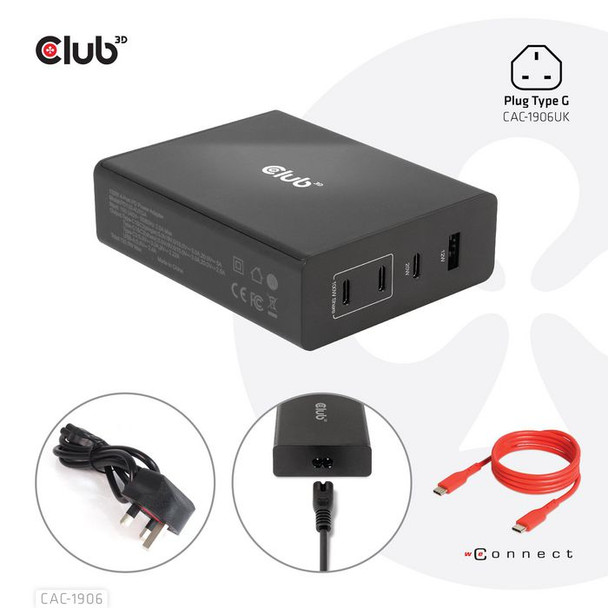 Club3D CAC-1906 Travel Charger 132W Gan CAC-1906